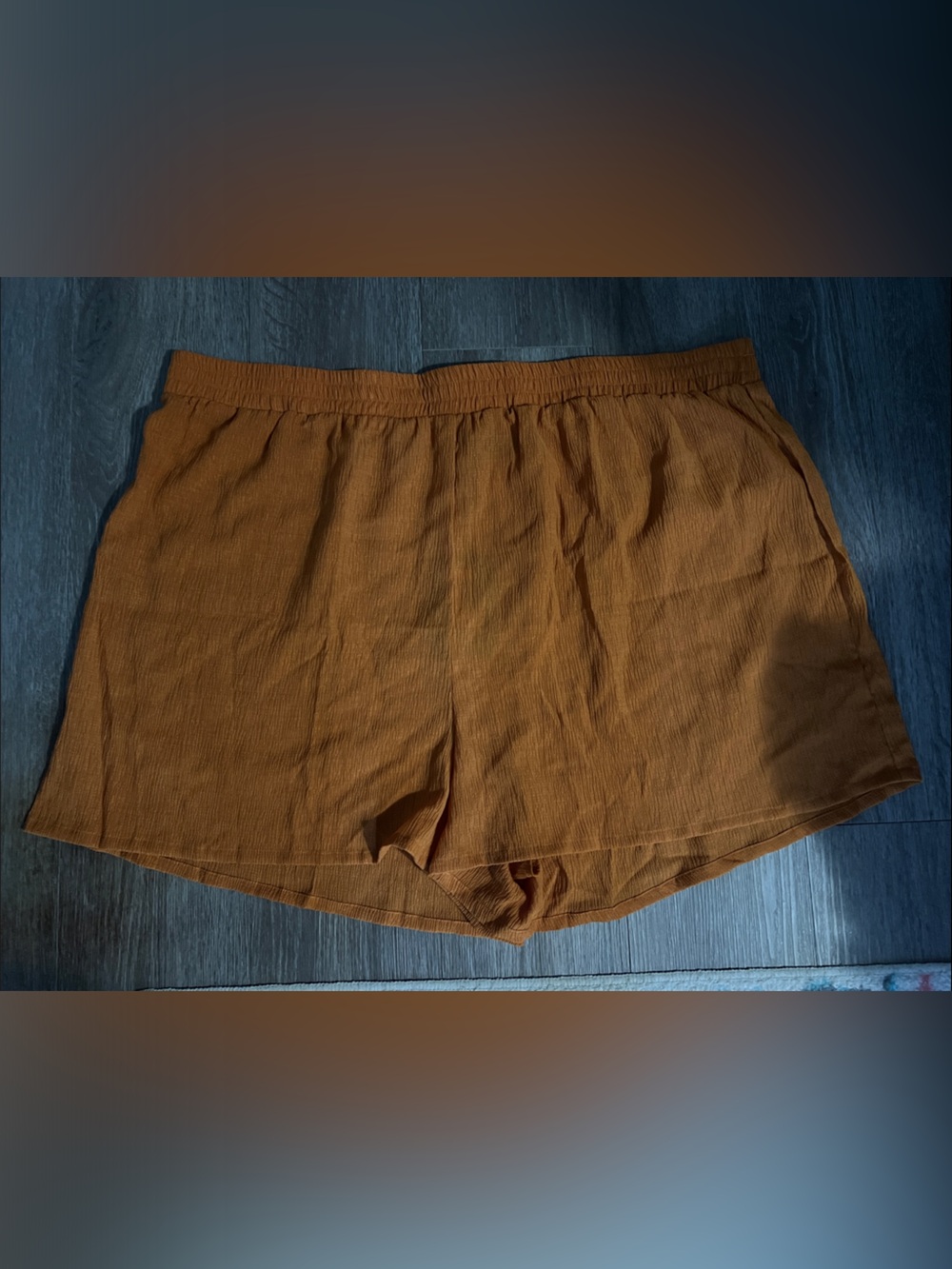 PrettyLittleThing Rust Brown Relaxed Ribbed Shorts
